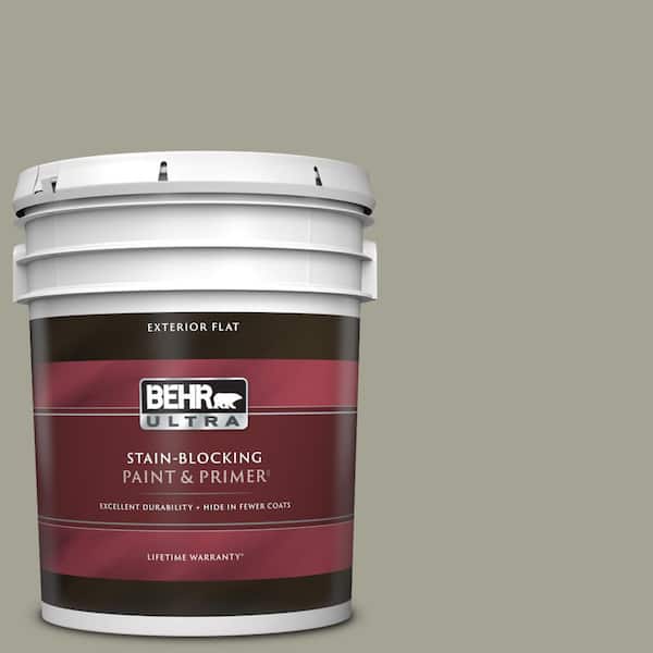 BEHR ULTRA 5 gal. Home Decorators Collection #HDC-NT-01 Woodland Sage Flat Exterior Paint & Primer