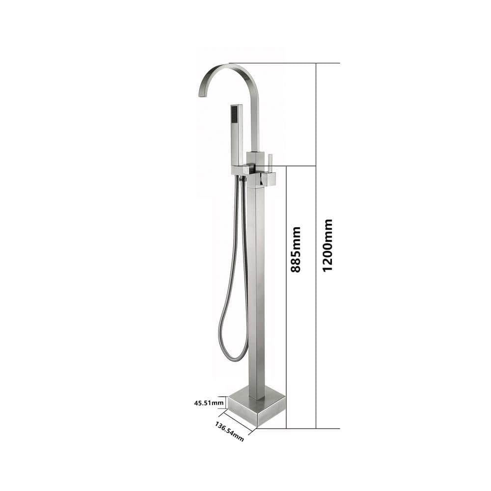 PENGFANG WORLDWIDE LLC P016BNTF Single Handle Floor Mounted Tub Faucet with Handshower