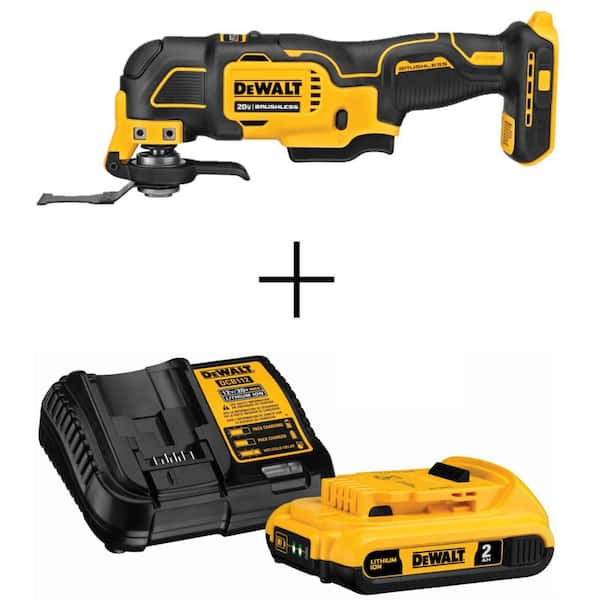 DEWALT ATOMIC 20V MAX Cordless Brushless Oscillating Multi Tool, (1) 20V  2.0Ah MAX Li-Ion Battery, and Charger DCS354BWDCB203C The Home Depot
