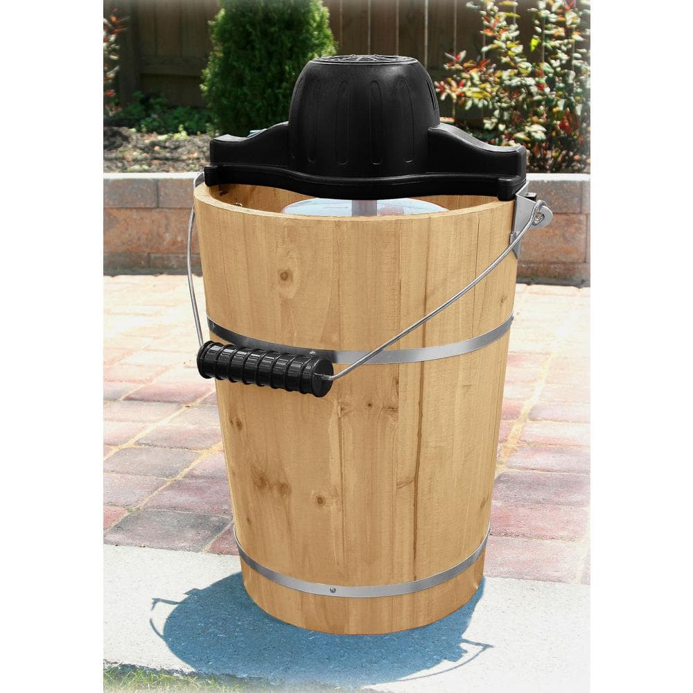 AmeriHome 6 qt. Pine Ice Cream Maker - Thumbnail 3