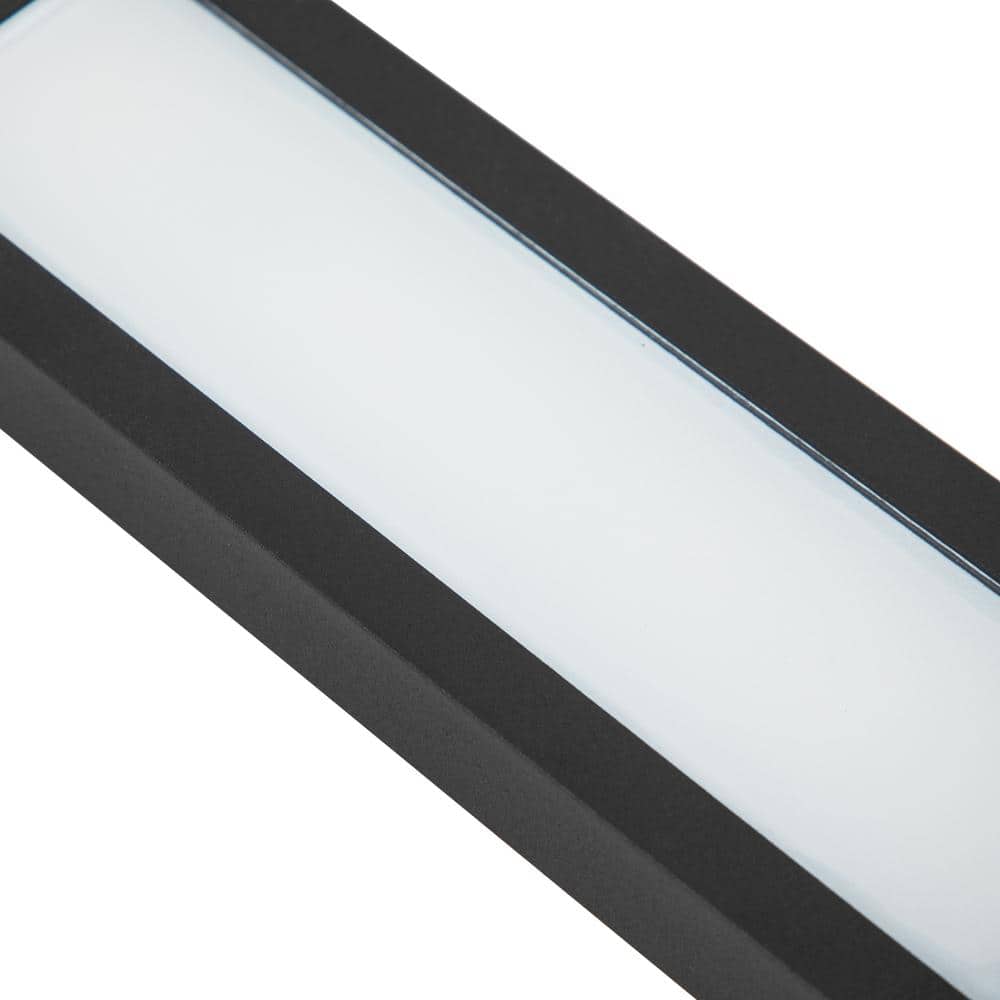 Sleek Matte Black 15" Outdoor LED Wall Sconce with Frosted Diffuser
