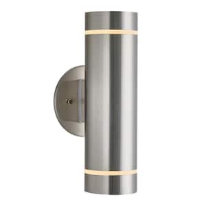 C7 Stainless Steel Modern Outdoor Hardwired Garage and Porch Light Cylinder Sconce