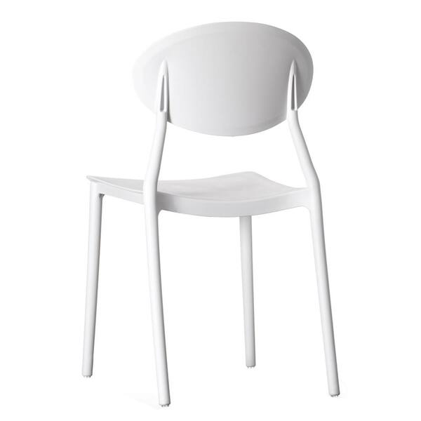 white oval back dining chair