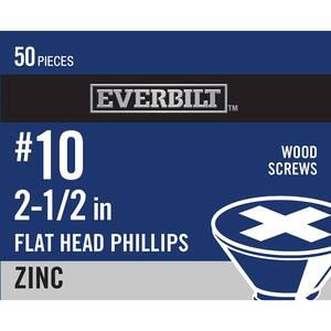 50 Count #12 X 3/4 Inch Flat Head Phillips 304 Stainless Steel Wood Screws
