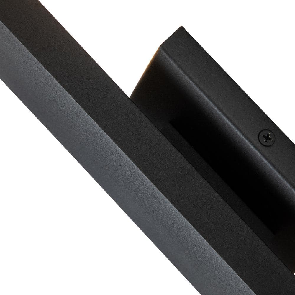 Sleek Matte Black 22" LED Outdoor Wall Sconce with Frosted Glass