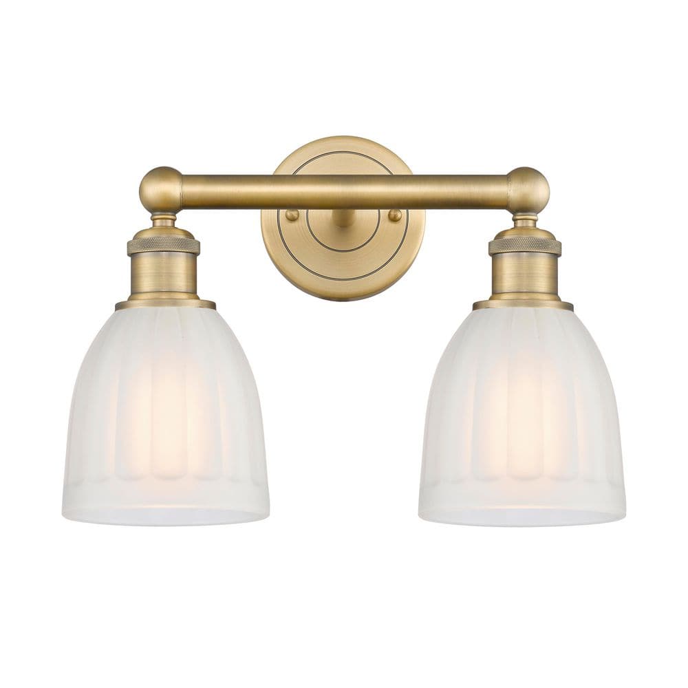 Brookfield 14.75 in. 2-Light Brushed Brass Vanity Light with Glass Shade price history on PriceWatchPro