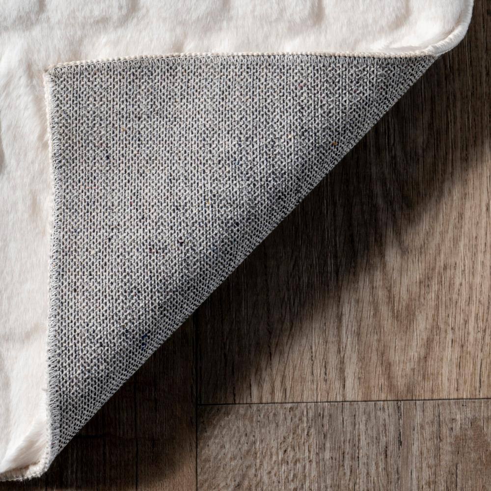 White Faux Fur Machine Washable Shag Area Rug