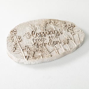 11.75 in. x 8 in. x 1 in. Round Magnesia Garden Blessing Stepping Stone