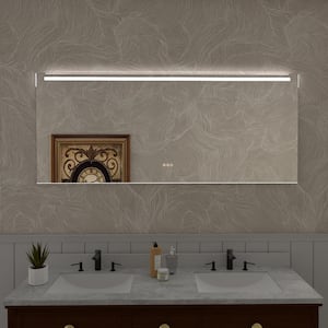 Spring 72 in. W x 30 in. H Rectangular Frameless LED Wall Bathroom Vanity Mirror
