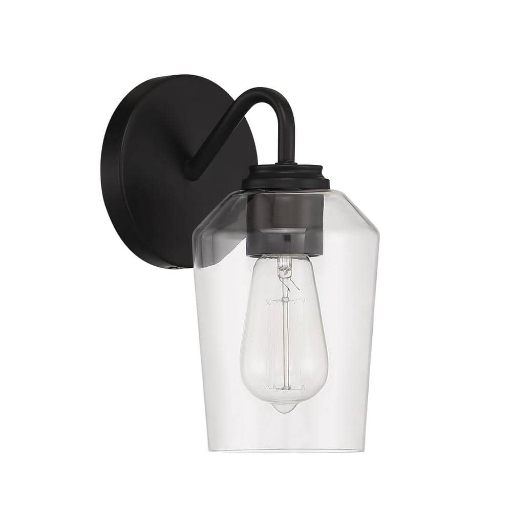 Flat Black Outdoor Cylinder Wall Sconce