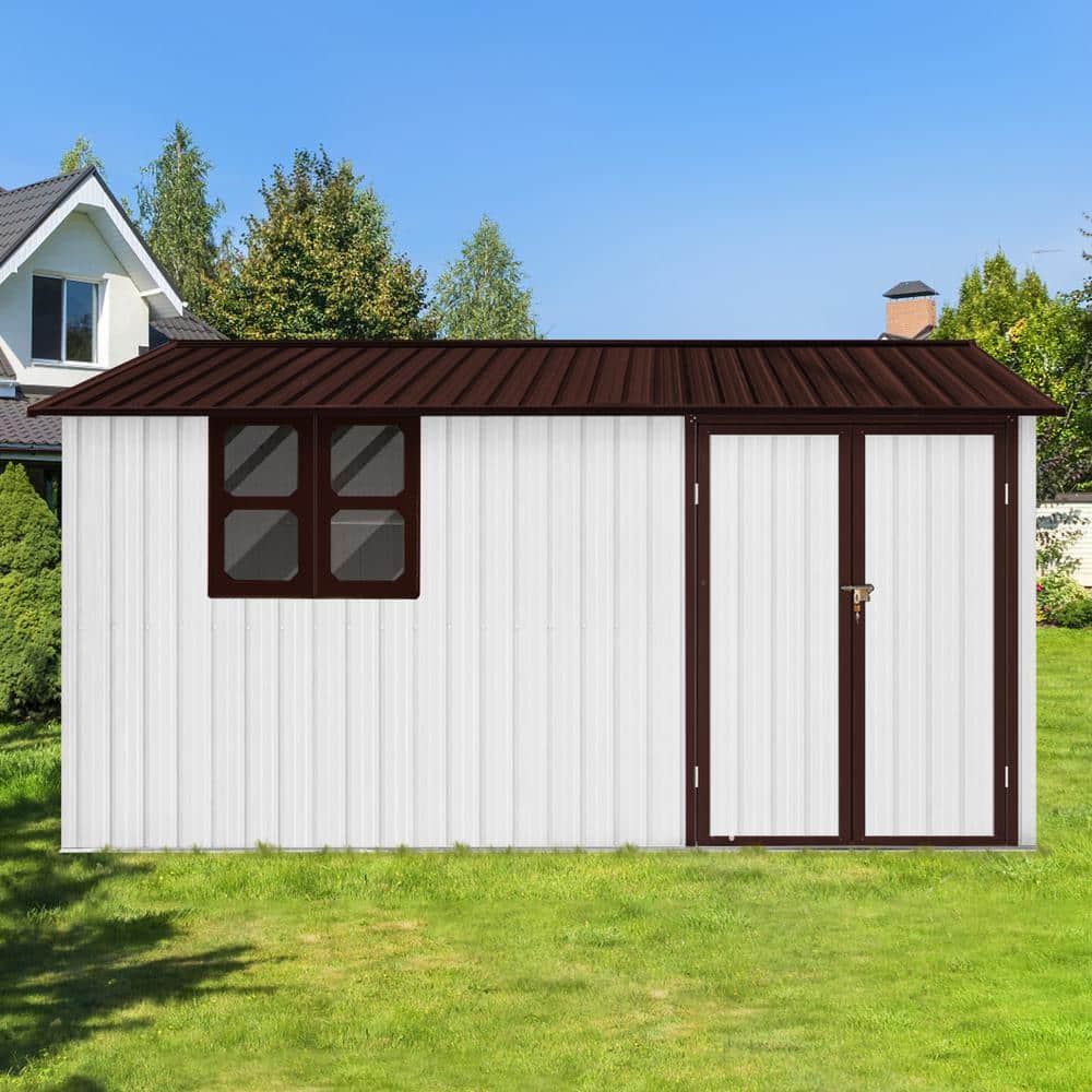 10 ft. W x 12 ft. D Outdoor Metal Shed Tool House with Aluminum Alloy Frame