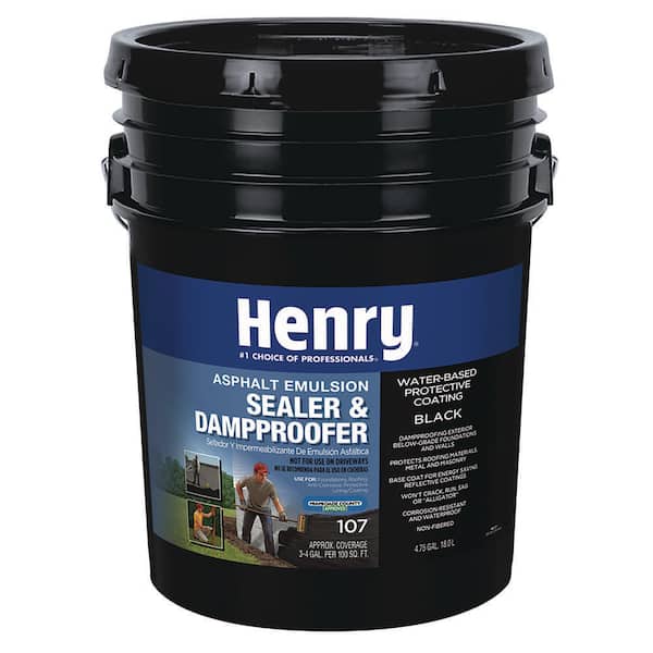 Henry 107 Asphalt Emulsion Sealer and Dampproofer Black Roof Coating 4.75 gal.