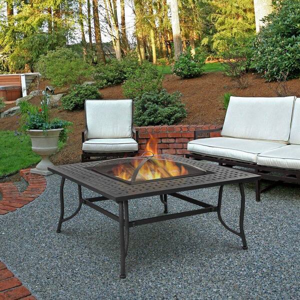 Real Flame Chelsea 22 in. Wood Fire Table in Black