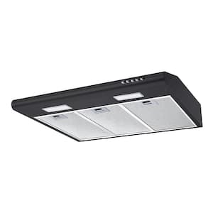 30 in. Convertible Under Cabinet Range Hood in Black Painted Stove Vent Hood for Kitchen