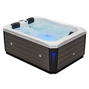 Largo 3-Person 35-Jet Double Lounger Hot Tub with Stainless Jets