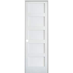 36 in. x 96 in. Shaker 5-Panel Primed Right-Hand Solid Hybrid Core MDF Wood Single Prehung Interior Door