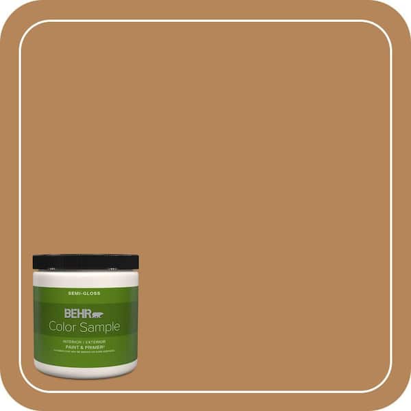 BEHR PREMIUM PLUS 8 oz. #S270-6 Almond Brittle Semi-Gloss Interior/Exterior Paint & Primer Color Sample