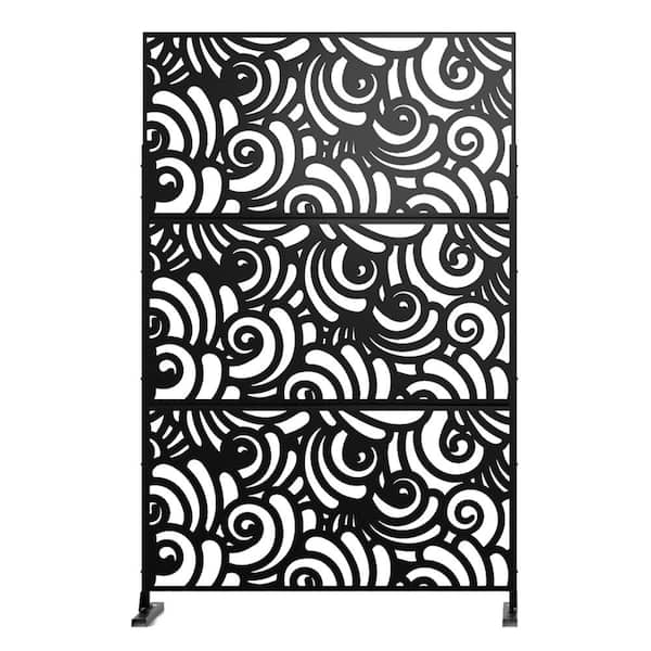 Lirago 75 x 48 in. Black Modern Outdoor Screen Privacy Screen with Spray Patterns Wall Decal