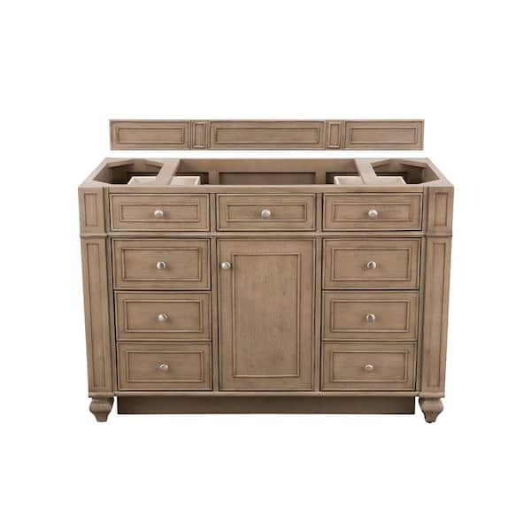 James Martin Vanities Bristol 48 in. W x 22.5 in. D x 32.8 in. H Bathroom Single Vanity Cabinet Without Top in Whitewashed Walnut