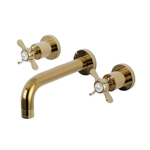 Essex 2-Handle Wall-Mount Bathroom Faucets in Polished Brass