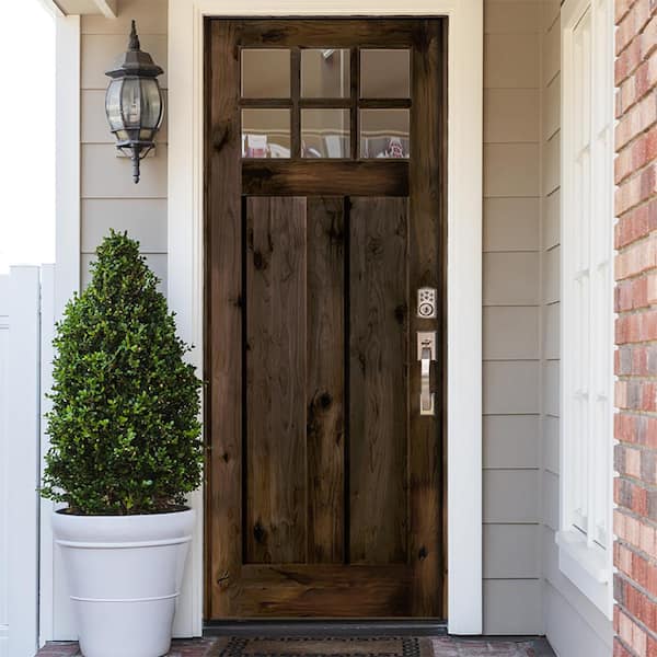 Krosswood Craftsman Rustic Knotty Alder Prehung Entry Door