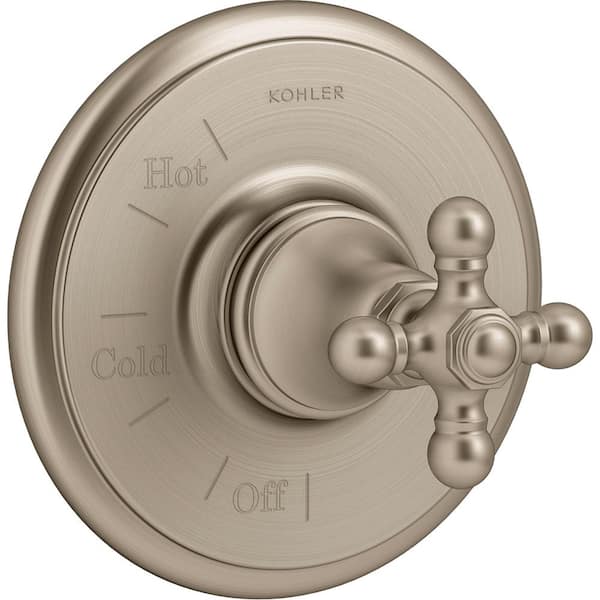 KOHLER Artifacts 1-Handle Valve Trim Kit with Cross Handle in Vibrant Brushed Bronze (Valve Not Included)