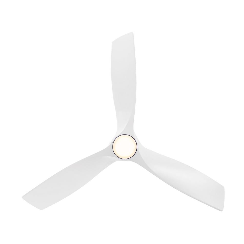 Zephyr 52" Matte White Smart Ceiling Fan with LED Light and Remote