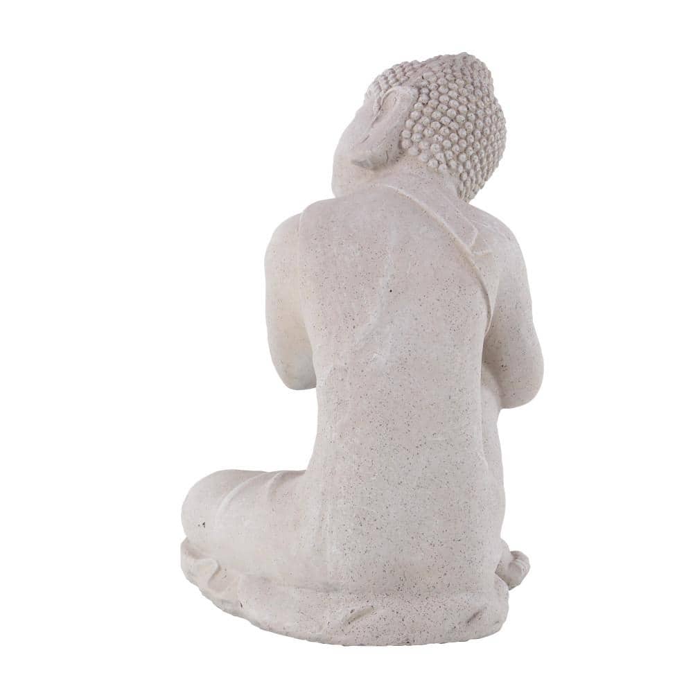 20" Gray Magnesium Oxide Meditating Buddha Garden Sculpture
