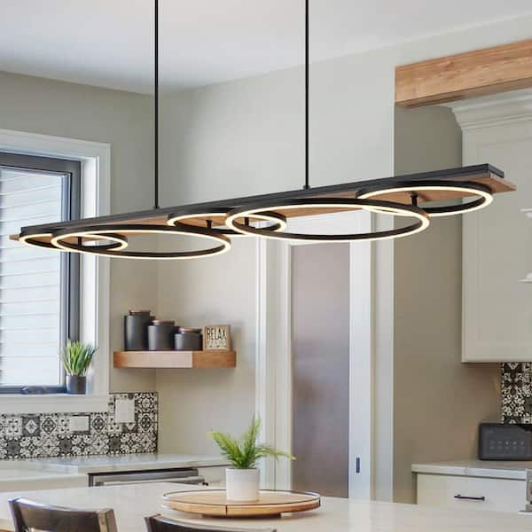JC TOPA Modern 1-Light Black Aluminum Integrated LED Linear