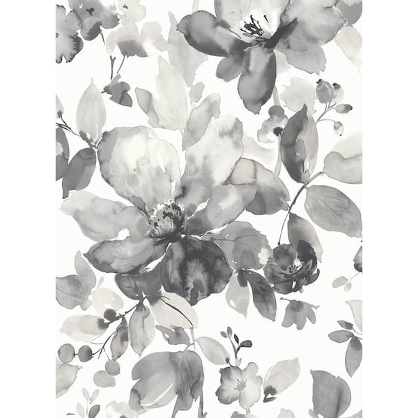NextWall Inkwell Watercolor Flower Vinyl Peel and Stick Wallpaper Roll 30.75 sq. ft.