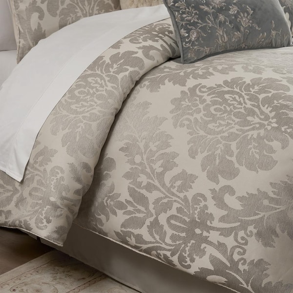 Waterford Wynne Jacquard 4 Piece KING popular Comforter Sham Bedskirt Set GOLD $595