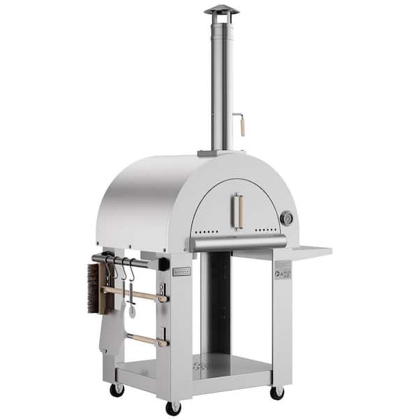 Freestanding Wood Burning Outdoor Pizza Oven with with Side Panel