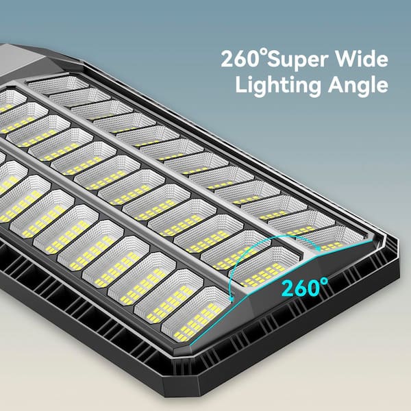 Adewalk 320000 Lumens 9000-Watt 260-Degree Black Motion Sensing