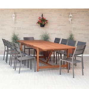 Bryant 11-Piece Wood Rectangular Outdoor Dining Set