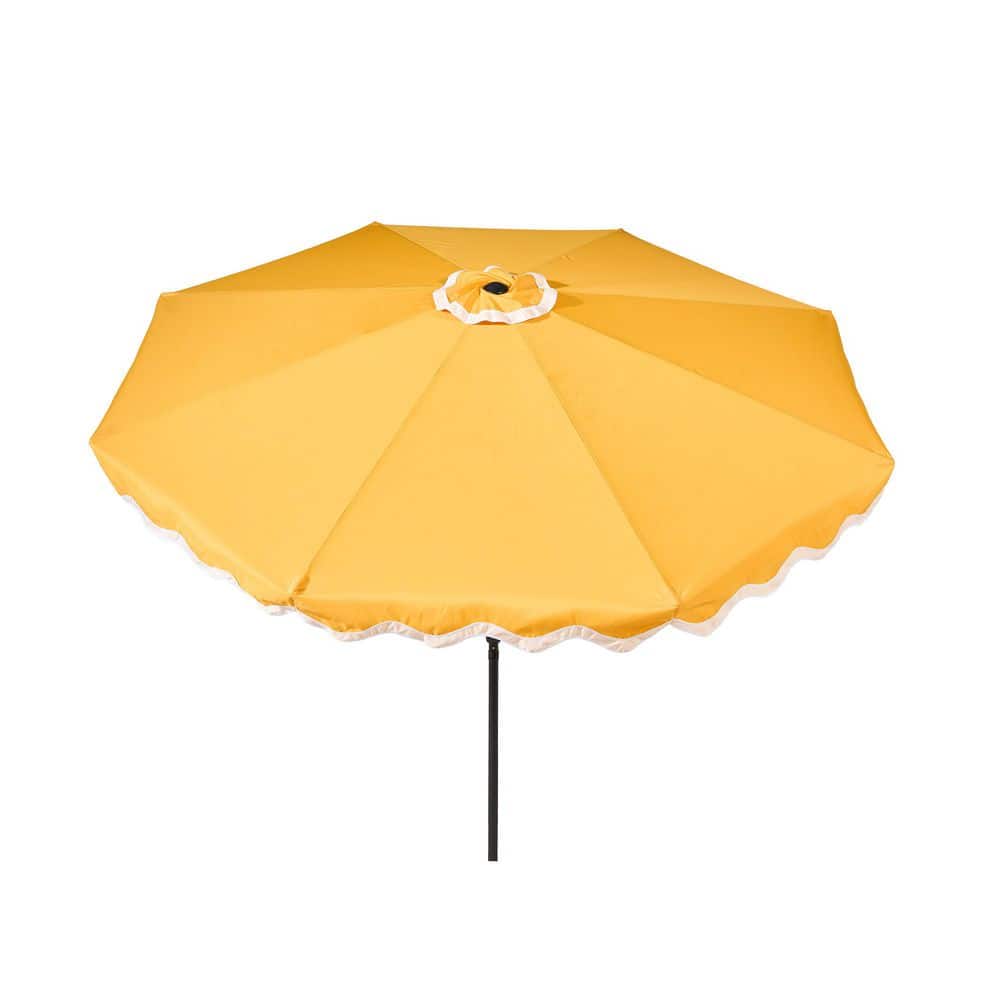 Siesta 10 ft. Steel Market Solar LED Patio Umbrella Crank and Auto-Tilt Patio Umbrella in Yellow price history on PriceWatchPro