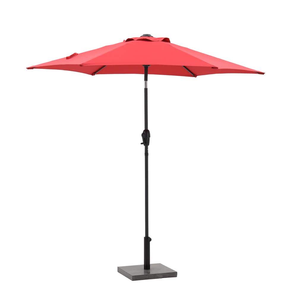 SERGA 7.5 ft. Outdoor Tilt and Crank Market Patio Umbrella in Red