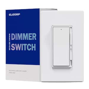 White 1-Pole/3-Way Slide Dimmer Light Switch for 300-W LED/CFL and 600-W Incandescent/Halogen with Wall Plate (1-Pack)