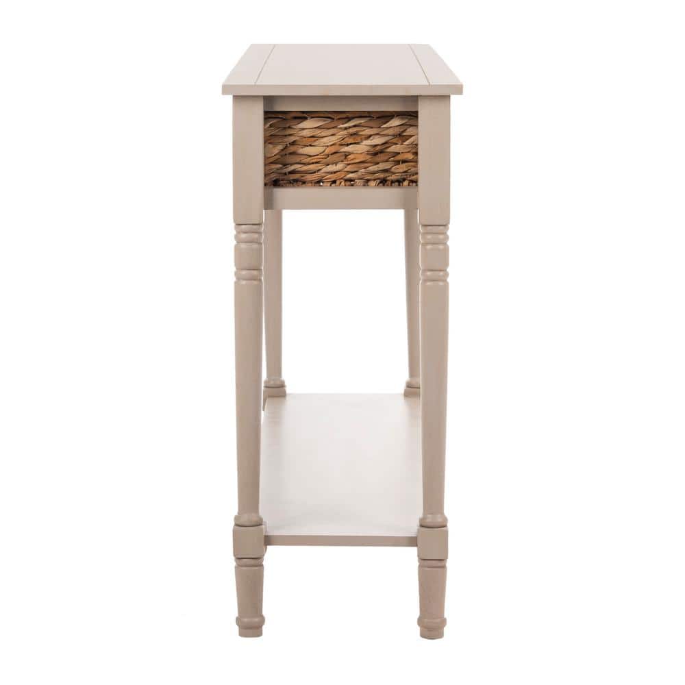 Christa Vintage Grey Wood Console Table with Storage