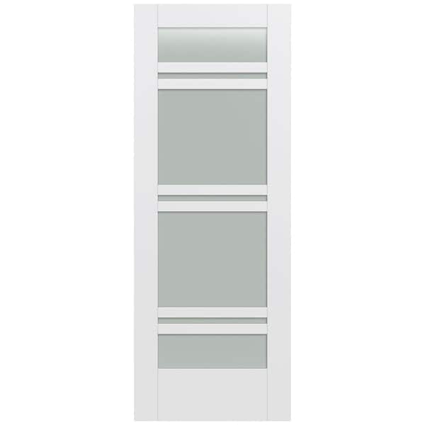 JELD-WEN 32 in. x 80 in. MODA Primed PMT1071 Solid Core Wood Interior Door Slab w/Translucent Glass