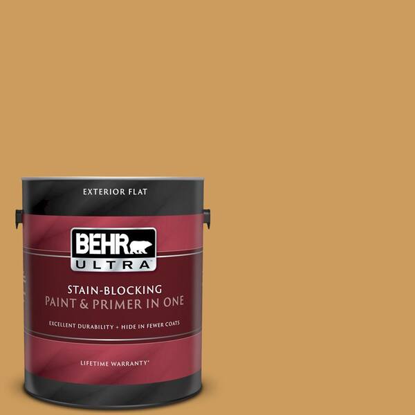 BEHR ULTRA 1 gal. #UL150-2 Hammered Gold Flat Exterior Paint and Primer in One