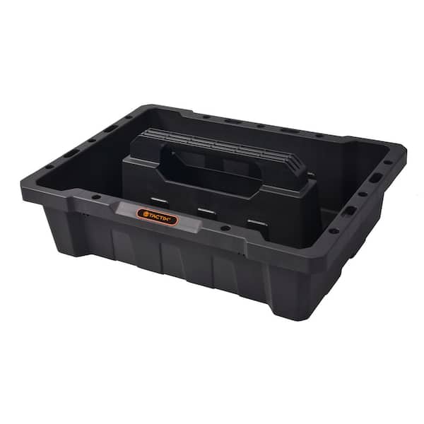 TACTIX 20.5 in. Black Plastic Tote Tray