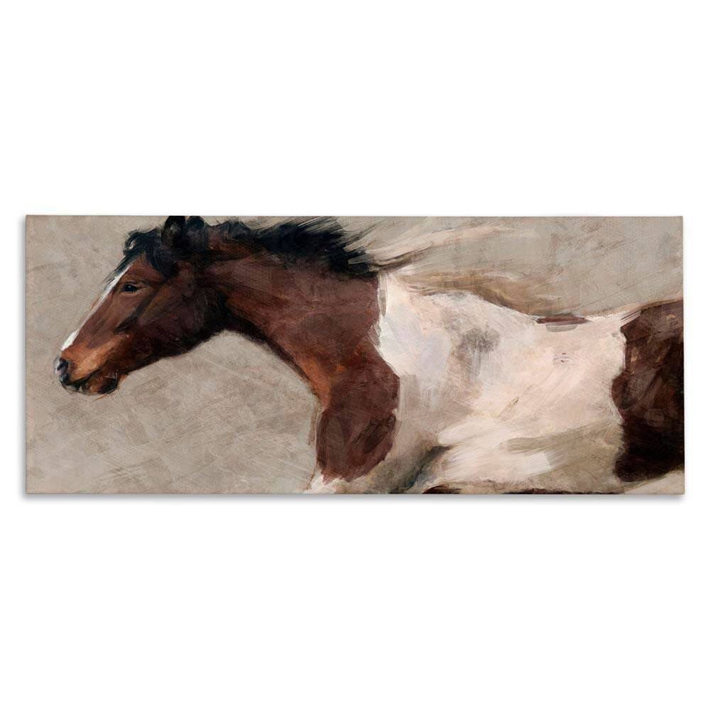 Dashing Brown Horse by Nina Blue Unframed Animal Graphic Art Print 13 in. x 30 in. price history on PriceWatchPro
