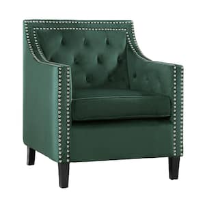 Ceylon Forest Green Velvet Tufted Back Accent Chair