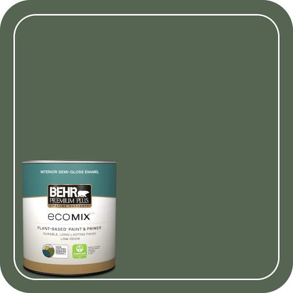 1 qt. Home Decorators #HDC-WR15-11 Deep Emerald Semi-Gloss Enamel EcoMix Plant-Based Interior Paint & Primer