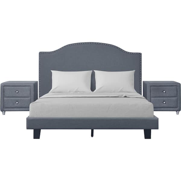 Camden Isle Madison 3-Piece Gray Wood King Bedroom Set