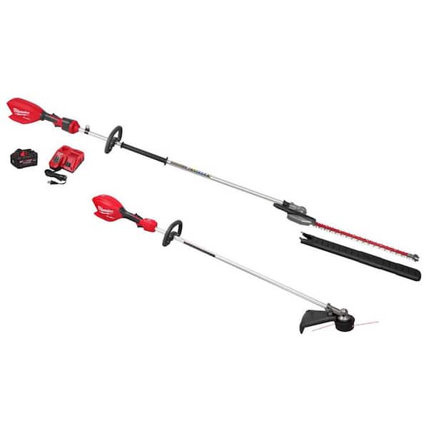 M18 FUEL 18V 24 in. Brushless Cordless Extended Pole Articulating Hedge Trimmer Kit w M18 Straight Shaft String Trimmer