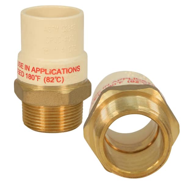 PLUMBFLEX 1-1/4 in. MIP x 1-1/4 in. Lead Free Brass CPVC Adapter Pipe Fitting (5-Pack)