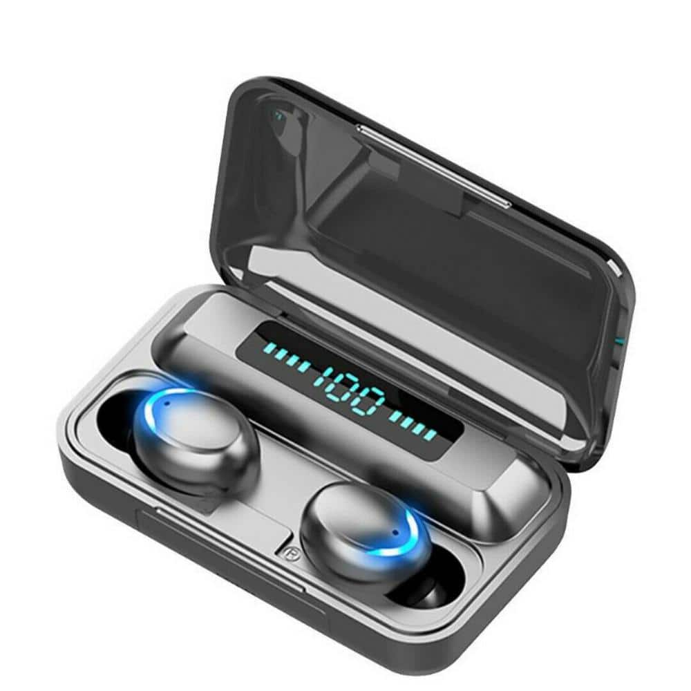 Wireless Waterproof Bluetooth Earbuds for iPhone Samsung Android with Magnetic Charging Box Cover in Black -  Etokfoks, MLSA01-1LT143