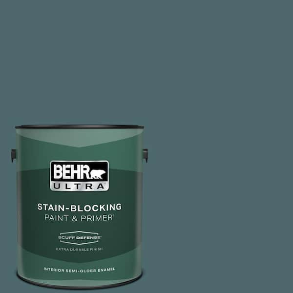 BEHR ULTRA 1 gal. #510F-6 Solitude Extra Durable Semi-Gloss Enamel Interior Paint & Primer