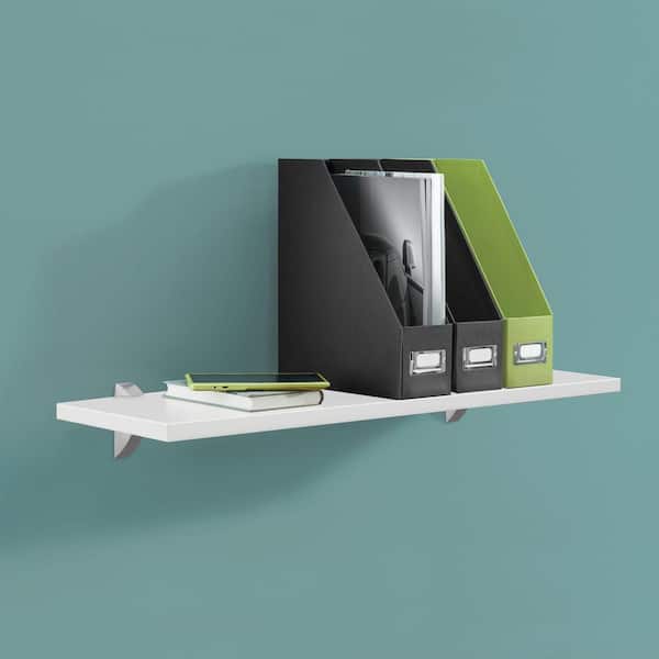LITE 23.6 in. W x 9.8 in. D x 0.75 in. White MDF Decorative Wall Shelf without Brackets